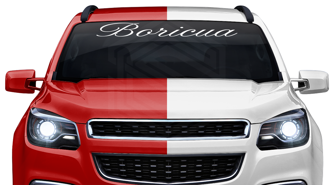 BORICUA Puerto Rico Decal Sticker Windshield Window Vinyl Graphic Banner Text Font-Altogscr 36"x4.25"+