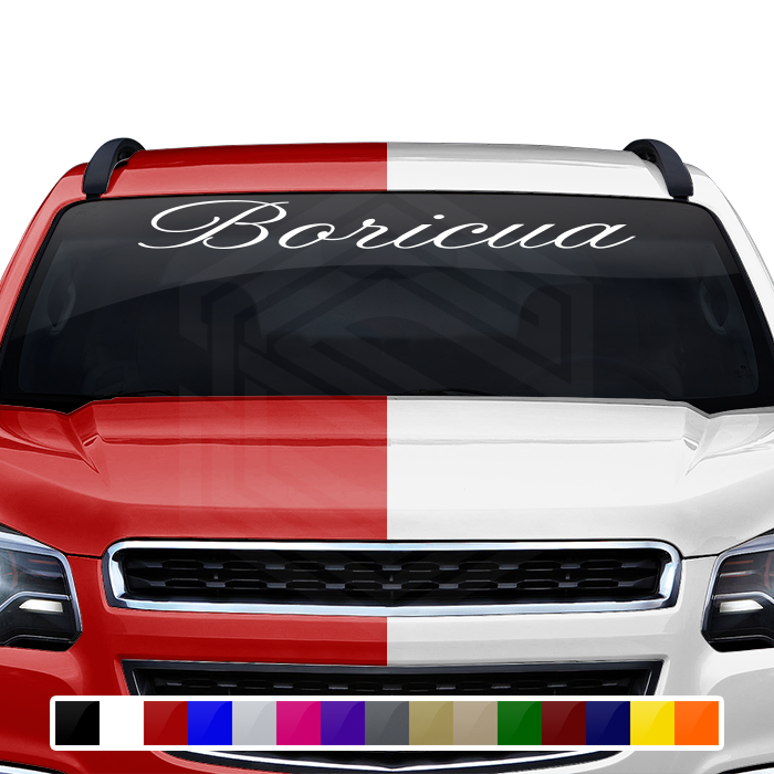 BORICUA Puerto Rico Decal Sticker Windshield Window Vinyl Graphic Banner Text Font-Altogscr 36"x4.25"+