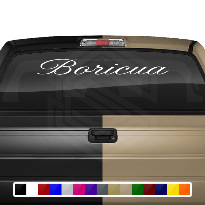 BORICUA Puerto Rico Decal Sticker Windshield Window Vinyl Graphic Banner Text Font-Altogscr 36"x4.25"+