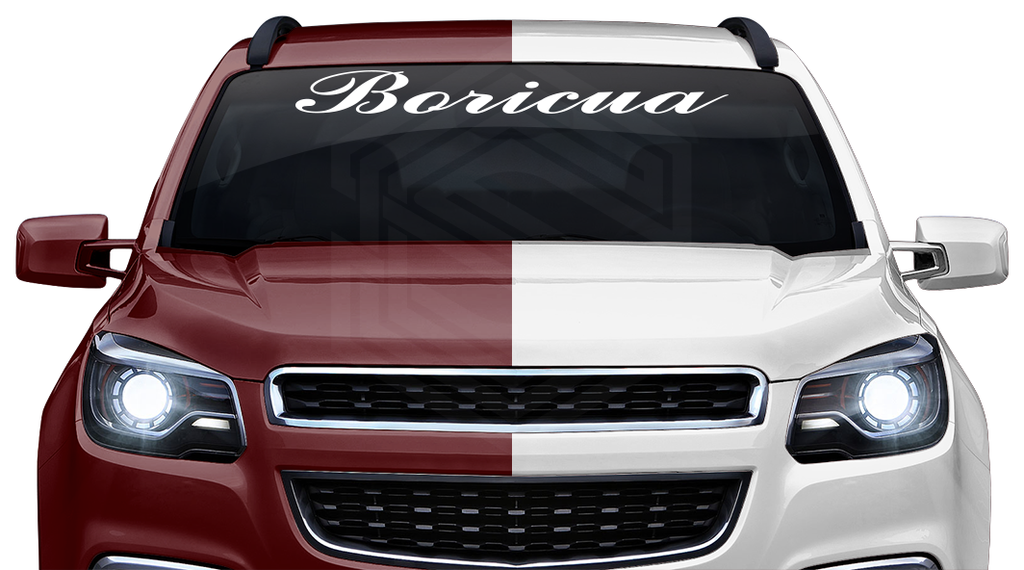 BORICUA Puerto Rico Decal Sticker Windshield Window Vinyl Graphic Banner Text Font-Commscr 36"x4.25"+