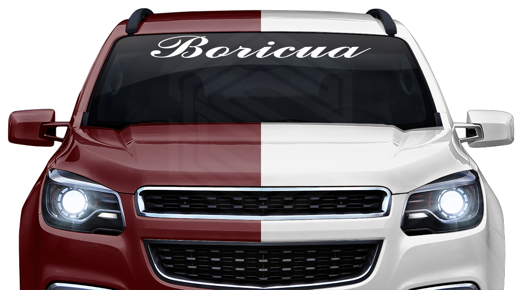BORICUA Puerto Rico Decal Sticker Windshield Window Vinyl Graphic Banner Text Font-Commscr 36"x4.25"+