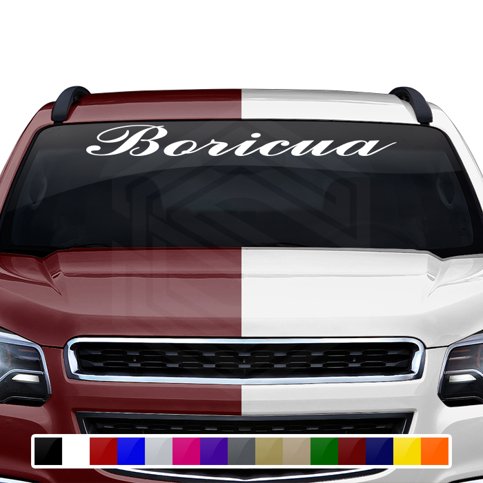 BORICUA Puerto Rico Decal Sticker Windshield Window Vinyl Graphic Banner Text Font-Commscr 36"x4.25"+