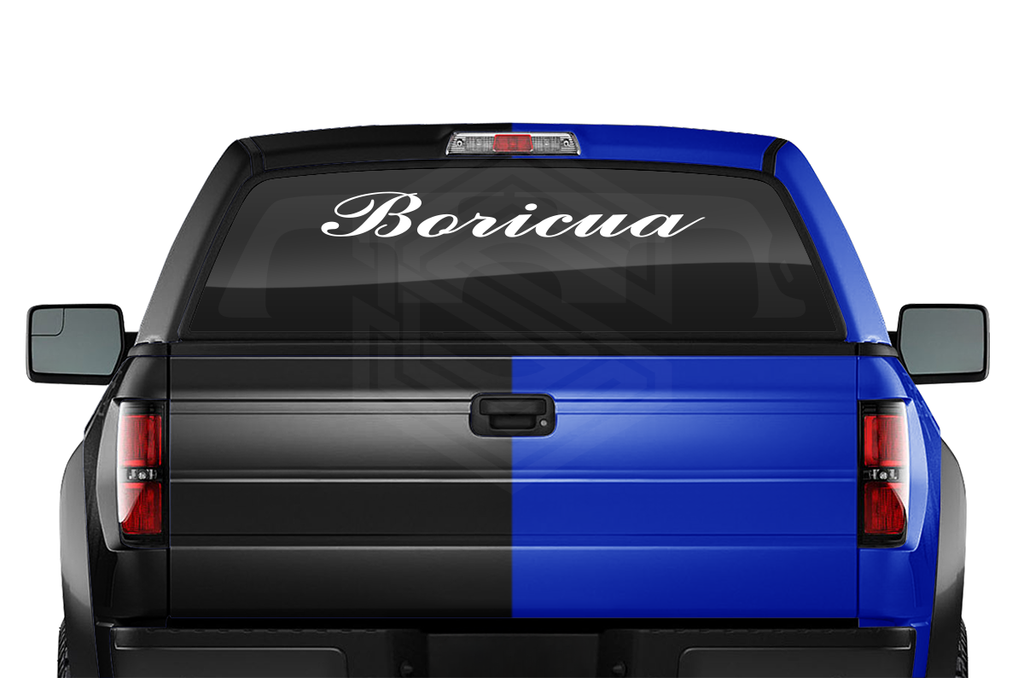 BORICUA Puerto Rico Decal Sticker Windshield Window Vinyl Graphic Banner Text Font-Commscr 36"x4.25"+