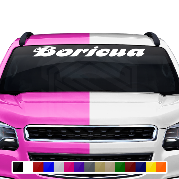 BORICUA Puerto Rico Decal Sticker Windshield Window Vinyl Graphic Banner Text Font-Motfemno 36"x4.25"+