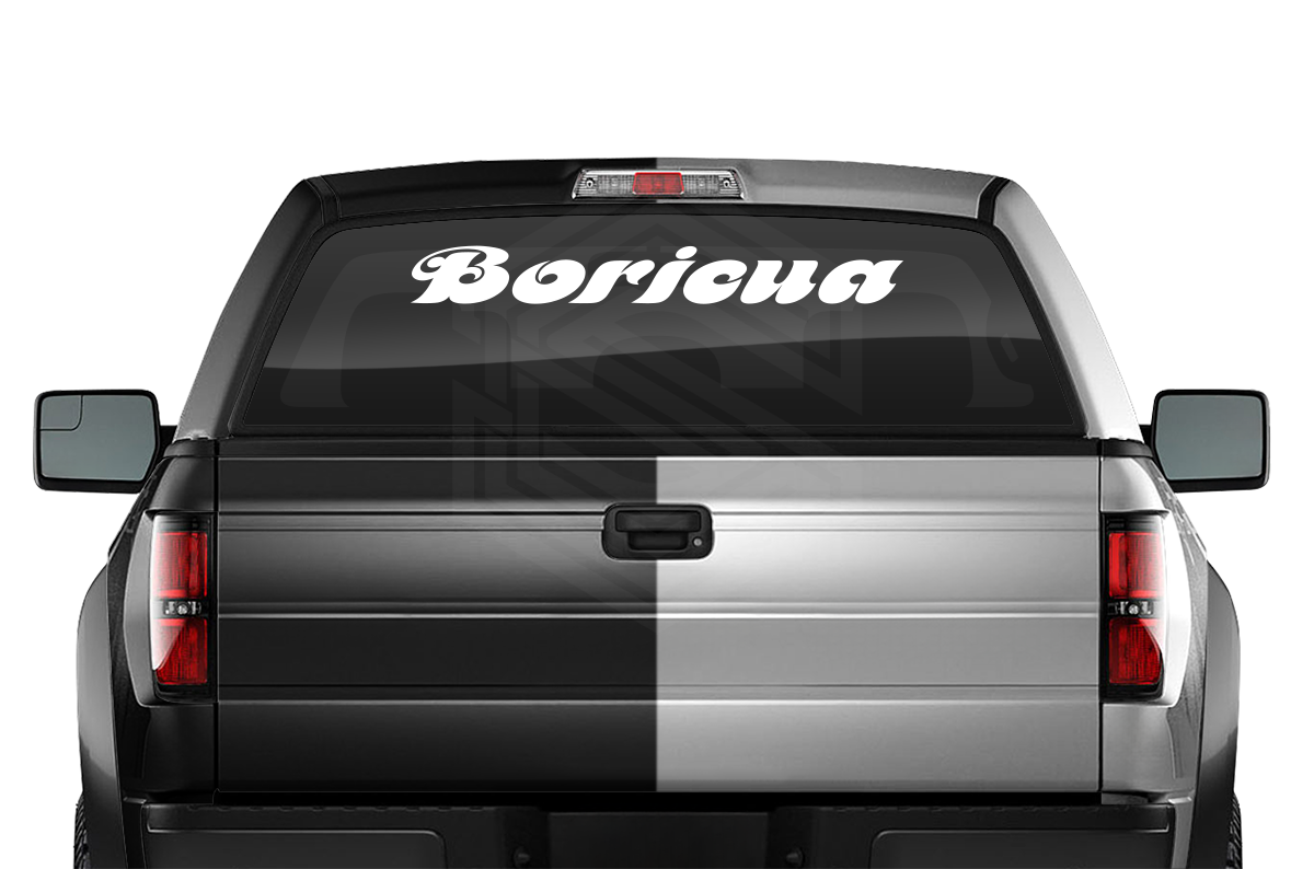 BORICUA Puerto Rico Decal Sticker Windshield Window Vinyl Graphic Banner Text Font-Motfemno 36"x4.25"+