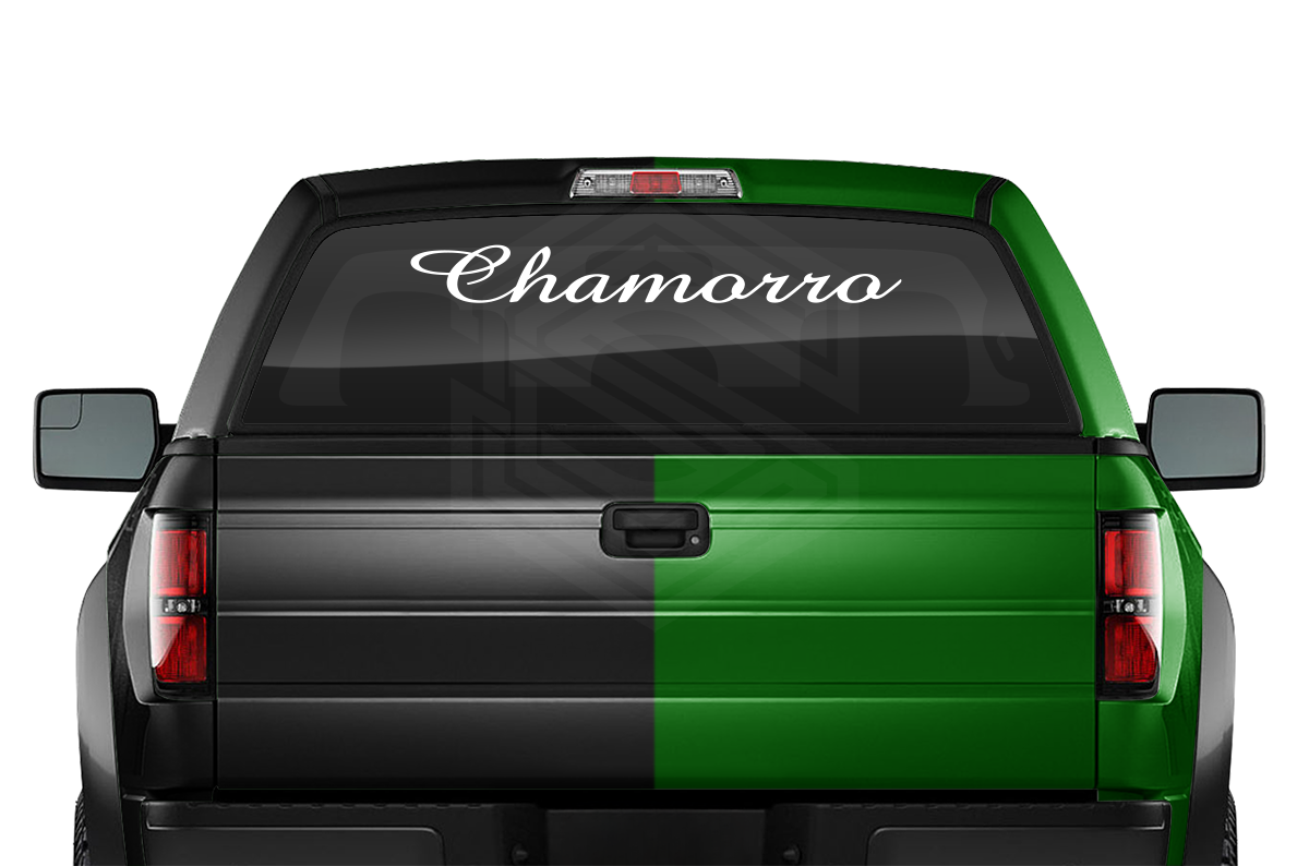 CHAMORRO Guam Decal Sticker Windshield Window Vinyl Graphic Banner Text Font-Amaze 36"x4.25"+
