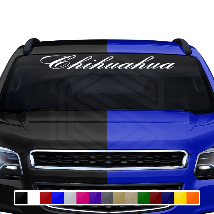 CHIHUAHUA CHIH Mexico Decal Sticker Windshield Window Vinyl Graphic Banner Text Font-Bankscr 36"x4.25"+