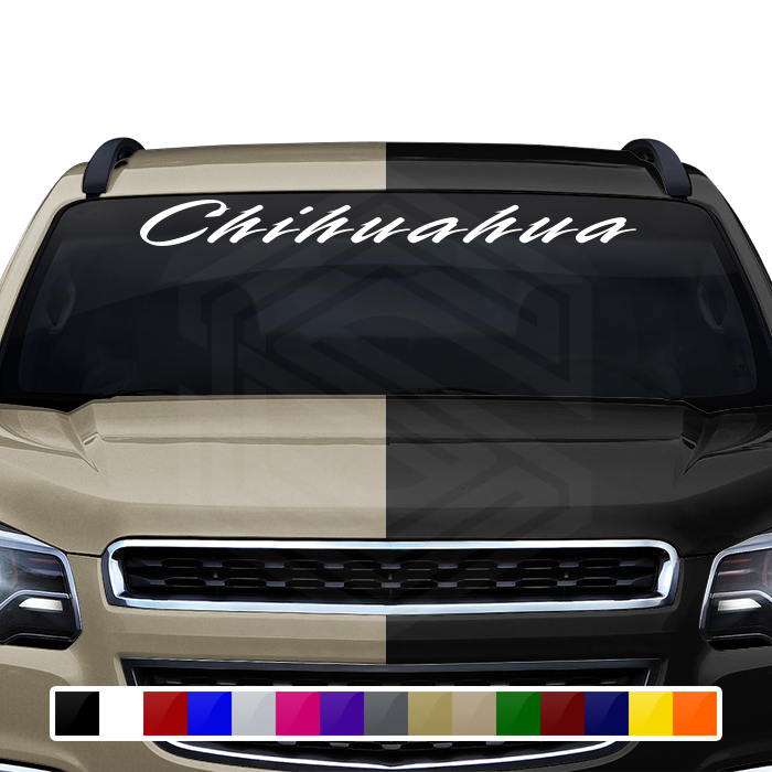 CHIHUAHUA CHIH Mexico Decal Sticker Windshield Window Vinyl Graphic Banner Text Font-Rapier 36"x4.25"+