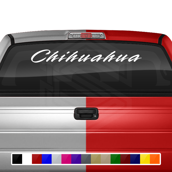 CHIHUAHUA CHIH Mexico Decal Sticker Windshield Window Vinyl Graphic Banner Text Font-Rapier 36"x4.25"+
