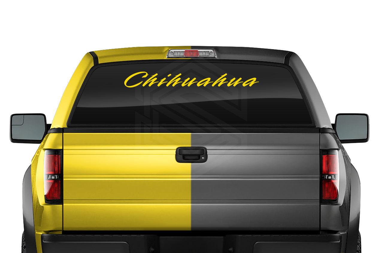 CHIHUAHUA CHIH Mexico Decal Sticker Windshield Window Vinyl Graphic Banner Text Font-Rapier 36"x4.25"+
