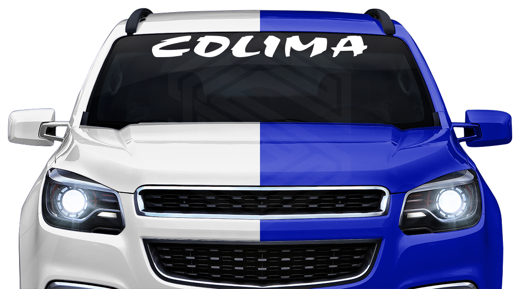 COLIMA COL Mexico Decal Sticker Windshield Window Vinyl Graphic Banner Text Font-Choc Caps 36"x4.25"+