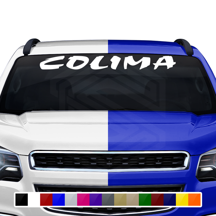 COLIMA COL Mexico Decal Sticker Windshield Window Vinyl Graphic Banner Text Font-Choc Caps 36"x4.25"+