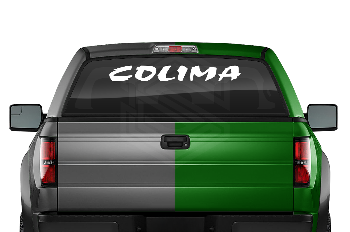 COLIMA COL Mexico Decal Sticker Windshield Window Vinyl Graphic Banner Text Font-Choc Caps 36"x4.25"+