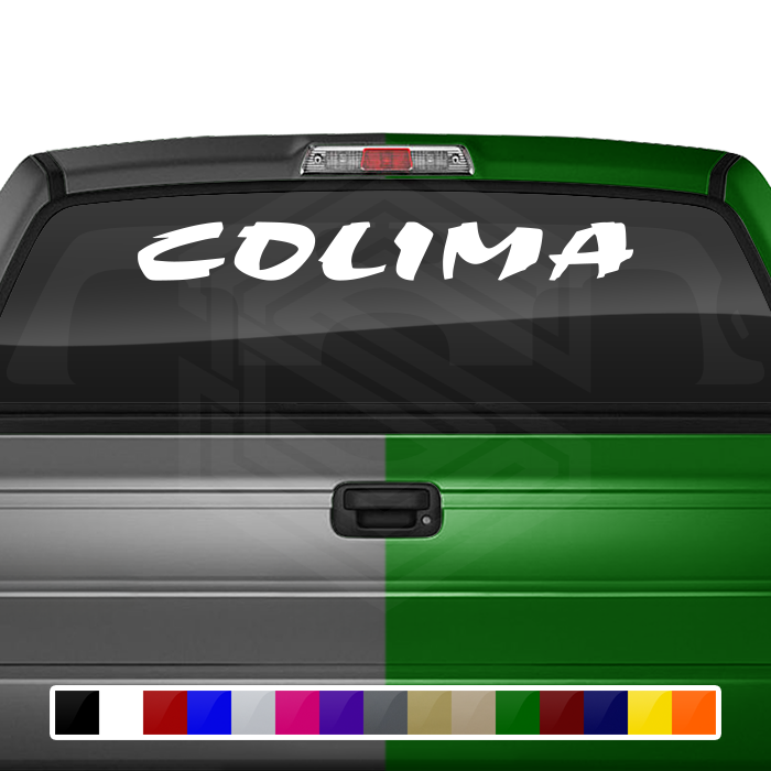 COLIMA COL Mexico Decal Sticker Windshield Window Vinyl Graphic Banner Text Font-Choc Caps 36"x4.25"+