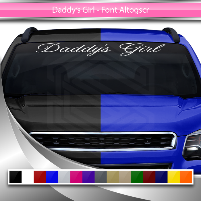 DADDY'S GIRL Decal Sticker Windshield Window Vinyl Graphic Banner Text Font-Altogscr 36"x4.25"+