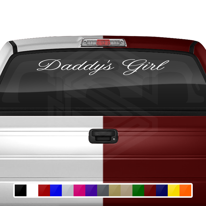 DADDY'S GIRL Decal Sticker Windshield Window Vinyl Graphic Banner Text Font-Altogscr 36"x4.25"+