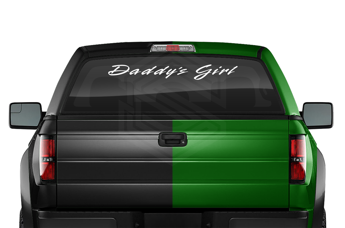 DADDY'S GIRL Decal Sticker Windshield Window Vinyl Graphic Banner Text Font-Rapier 36"x4.25"+