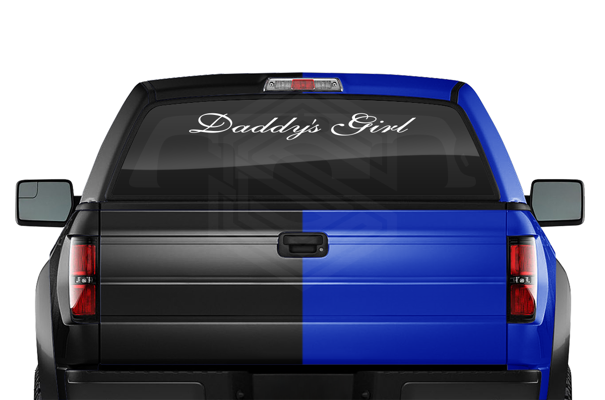 DADDY'S GIRL Decal Sticker Windshield Window Vinyl Graphic Banner Text Font-Shells3 36"x4.25"+