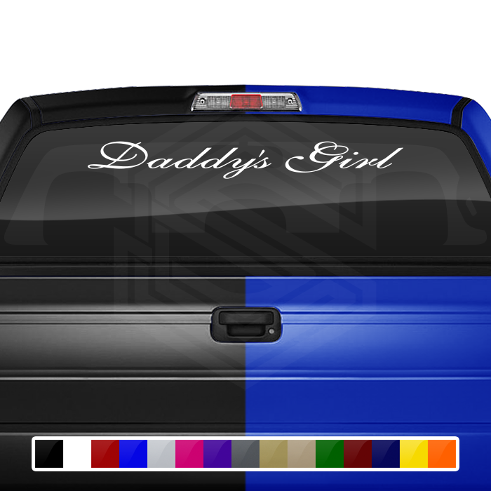 DADDY'S GIRL Decal Sticker Windshield Window Vinyl Graphic Banner Text Font-Shells3 36"x4.25"+