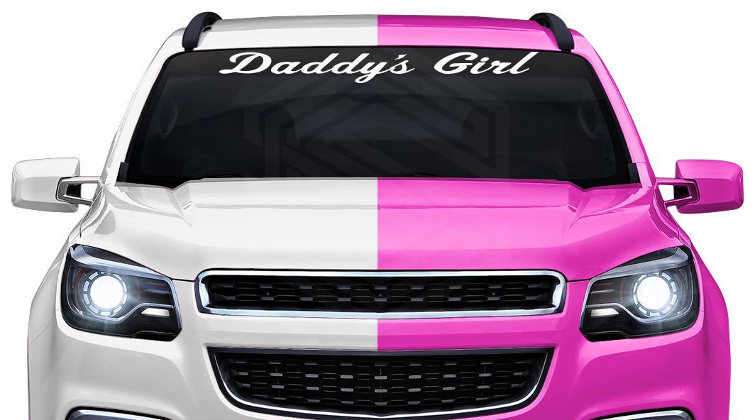 DADDY'S GIRL Decal Sticker Windshield Window Vinyl Graphic Banner Text Font-Sportscr 36"x4.25"+