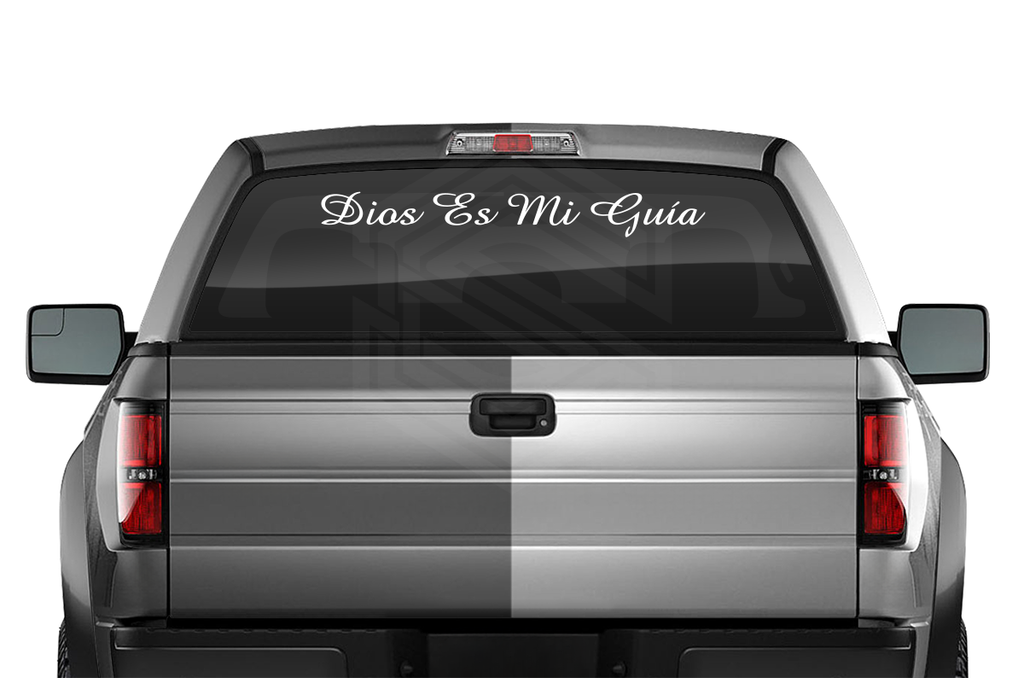 DIOS ES MI GUÍA Decal Sticker Windshield Window Vinyl Graphic Banner Text Font-Amaze 36"x4.25"+