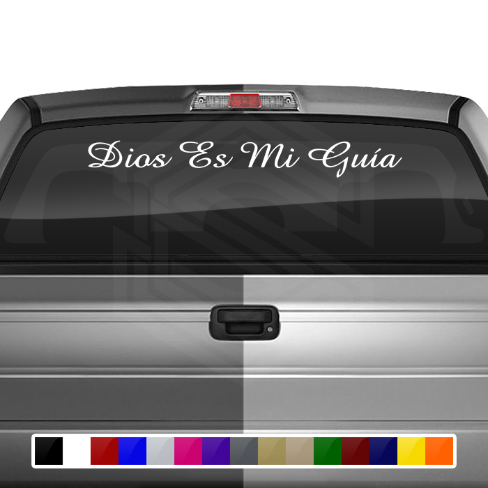 DIOS ES MI GUÍA Decal Sticker Windshield Window Vinyl Graphic Banner Text Font-Amaze 36"x4.25"+