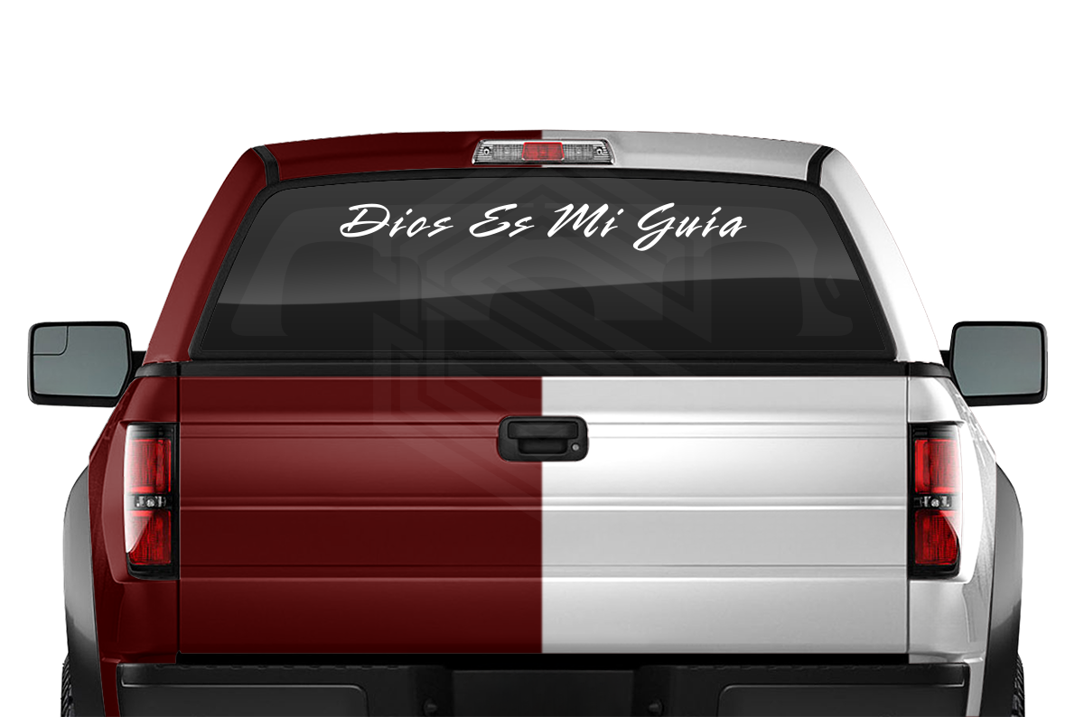 DIOS ES MI GUÍA Decal Sticker Windshield Window Vinyl Graphic Banner Text Font-Rapier 36"x4.25"+