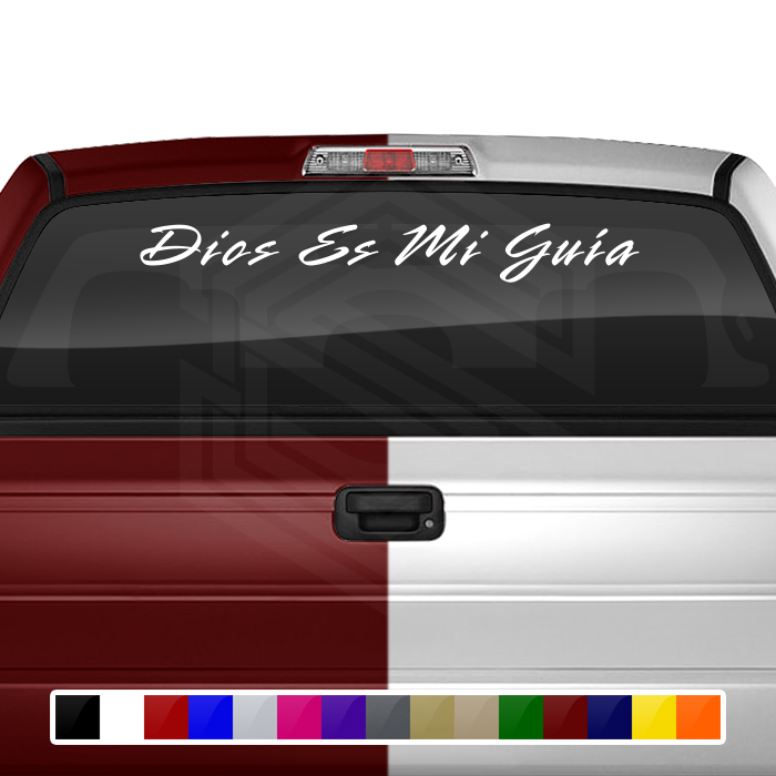 DIOS ES MI GUÍA Decal Sticker Windshield Window Vinyl Graphic Banner Text Font-Rapier 36"x4.25"+