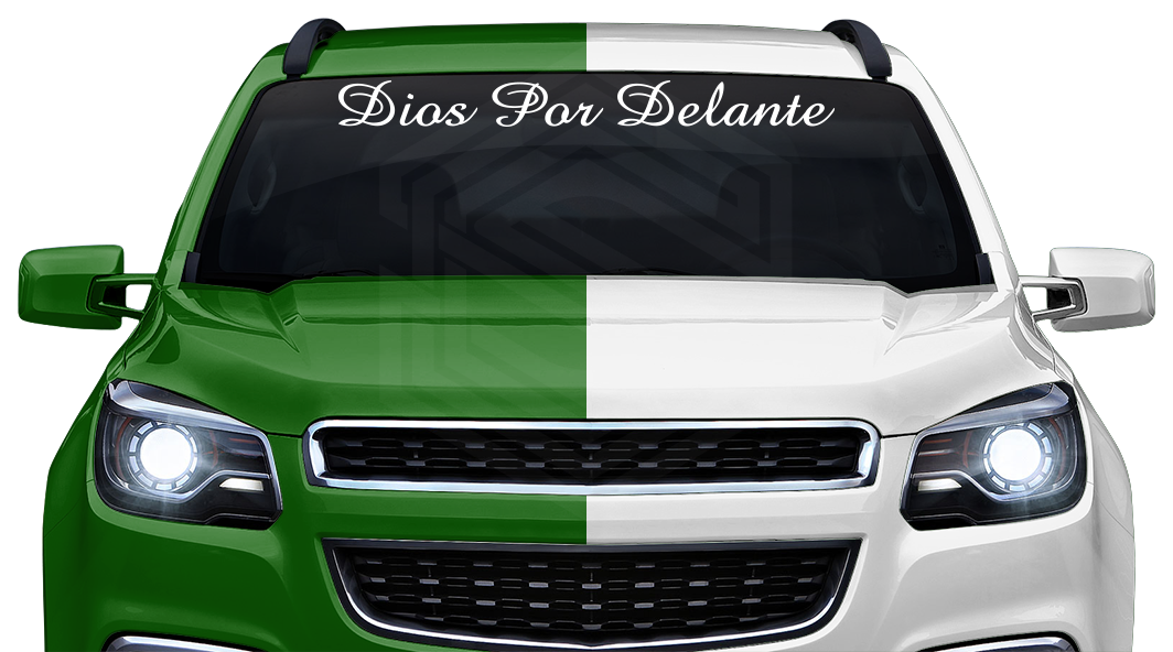 DIOS POR DELANTE Decal Sticker Windshield Window Vinyl Graphic Banner Text Font-Amaze 36"x4.25"+