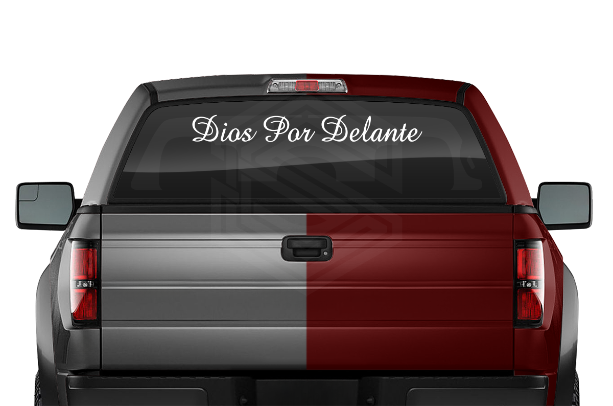 DIOS POR DELANTE Decal Sticker Windshield Window Vinyl Graphic Banner Text Font-Amaze 36"x4.25"+
