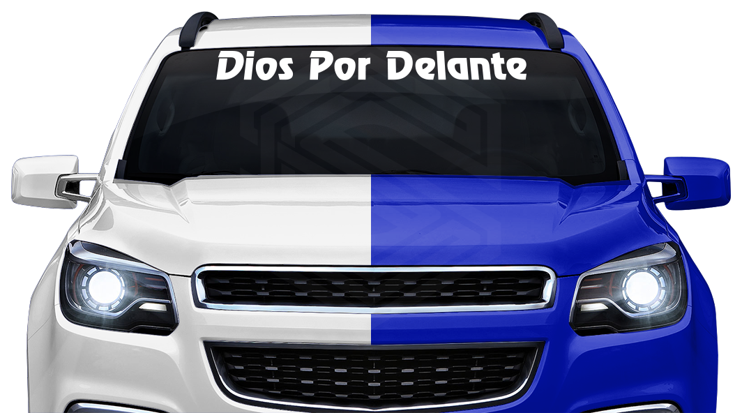 DIOS POR DELANTE Decal Sticker Windshield Window Vinyl Graphic Banner Text Font-Review 36"x4.25"+