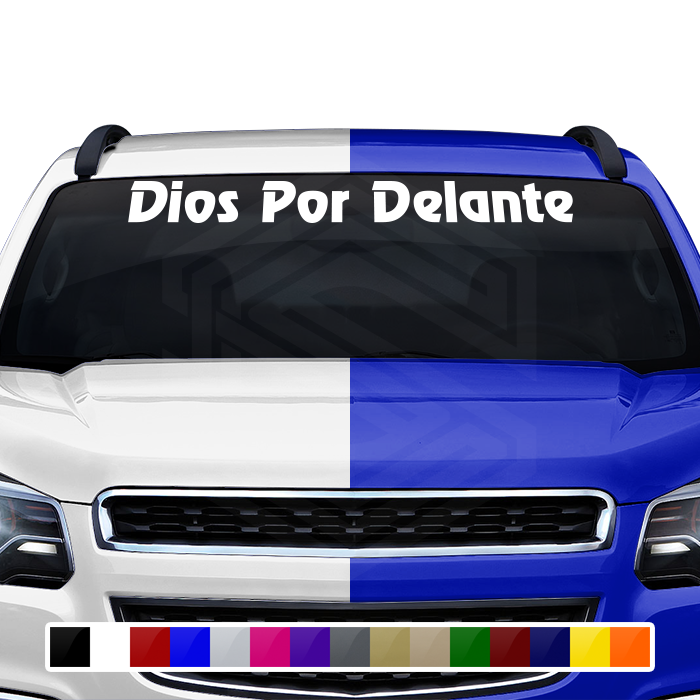 DIOS POR DELANTE Decal Sticker Windshield Window Vinyl Graphic Banner Text Font-Review 36"x4.25"+