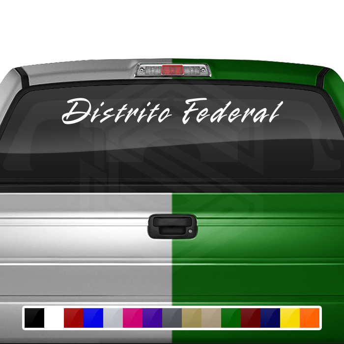 Distrito Federal DF Mexico Decal Sticker Windshield Window Vinyl Graphic Banner Text Font-Rapier 36"x4.25"+