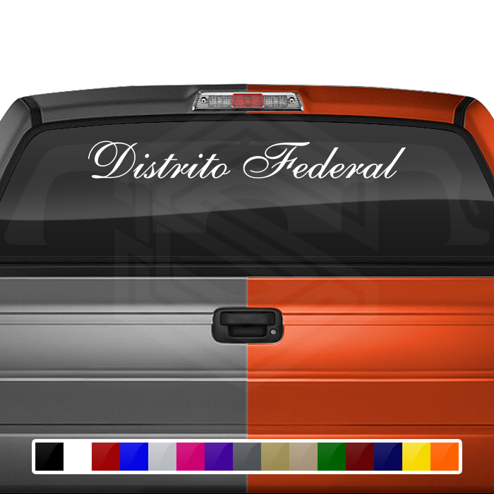 Distrito Federal DF Mexico Decal Sticker Windshield Window Vinyl Graphic Banner Text Font-Shells1 36"x4.25"+