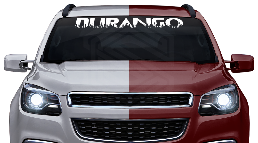 DURANGO DGO Mexico Decal Sticker Windshield Window Vinyl Graphic Banner Text Font-Flame Caps 36"x4.25"+
