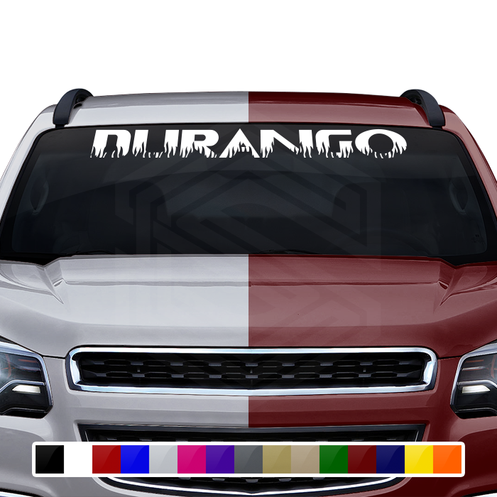 DURANGO DGO Mexico Decal Sticker Windshield Window Vinyl Graphic Banner Text Font-Flame Caps 36"x4.25"+