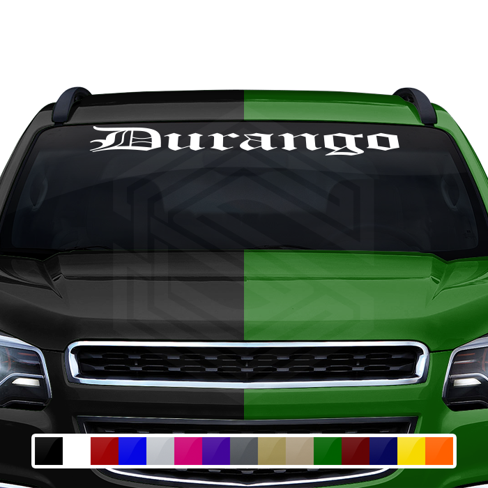 DURANGO DGO Mexico Decal Sticker Windshield Window Vinyl Graphic Banner Text Font-Old English 36"x4.25"+