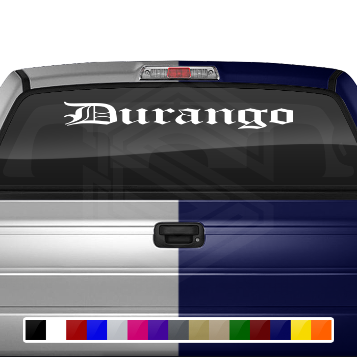DURANGO DGO Mexico Decal Sticker Windshield Window Vinyl Graphic Banner Text Font-Old English 36"x4.25"+