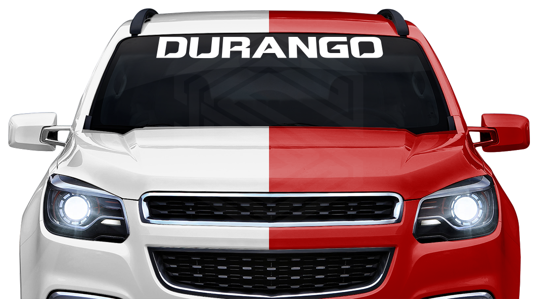 DURANGO DGO Mexico Decal Sticker Windshield Window Vinyl Graphic Banner Text Font-Spaceage Caps 36"x4.25"+