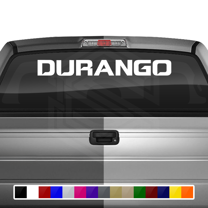 DURANGO DGO Mexico Decal Sticker Windshield Window Vinyl Graphic Banner Text Font-Spaceage Caps 36"x4.25"+