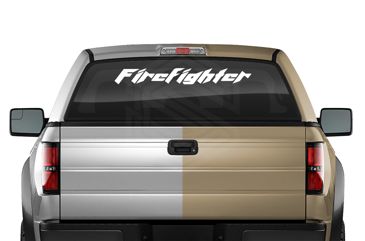 FIREFIGHTER Decal Sticker Windshield Window Vinyl Graphic Banner Text Font-Dynamic 36"x4.25"+