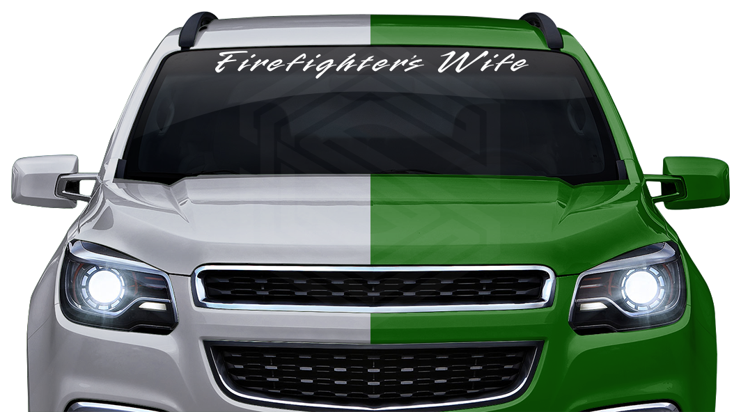 FIREFIGHTER'S WIFE Decal Sticker Windshield Window Vinyl Graphic Banner Text Font-Rapier 36"x4.25"+