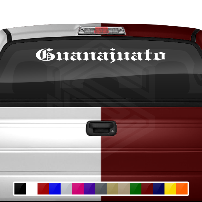 GUANAJUATO GTO Mexico Decal Sticker Windshield Window Vinyl Graphic Banner Text Font-Etch Old English Bold 36"x4.25"+