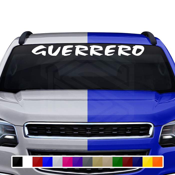 GUERRERO GRO Mexico Decal Sticker Windshield Window Vinyl Graphic Banner Text Font-Choc Caps 36"x4.25"+