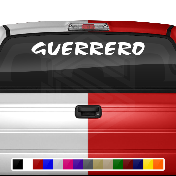 GUERRERO GRO Mexico Decal Sticker Windshield Window Vinyl Graphic Banner Text Font-Choc Caps 36"x4.25"+
