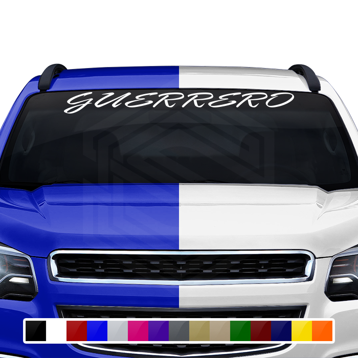 GUERRERO GRO Mexico Decal Sticker Windshield Window Vinyl Graphic Banner Text Font-Rapier Caps 36"x4.25"+