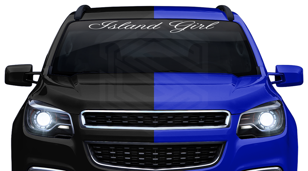 ISLAND GIRL Decal Sticker Windshield Window Vinyl Graphic Banner Text Font-Altogscr 36"x4.25"+