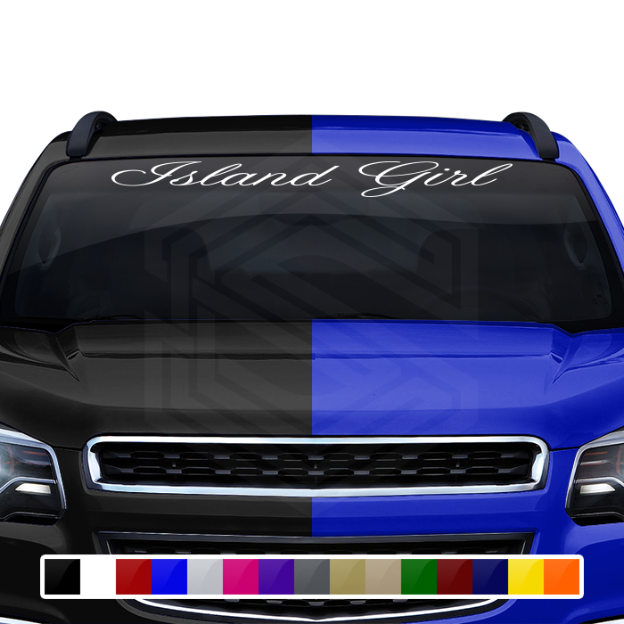 ISLAND GIRL Decal Sticker Windshield Window Vinyl Graphic Banner Text Font-Altogscr 36"x4.25"+