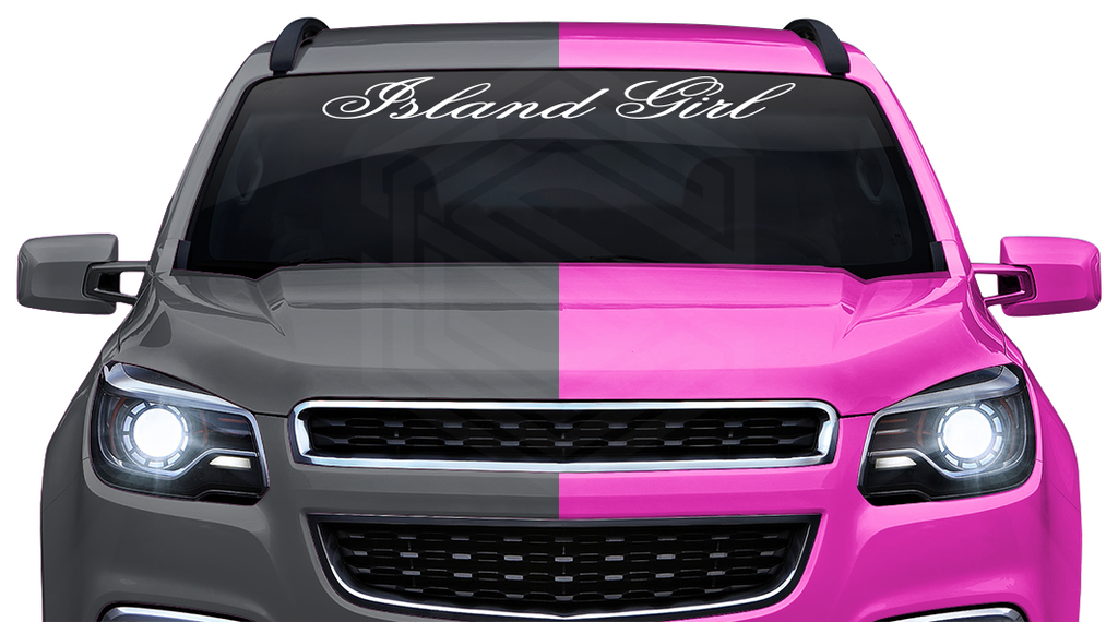 ISLAND GIRL Decal Sticker Windshield Window Vinyl Graphic Banner Text Font-Flemiscr 36"x4.25"+