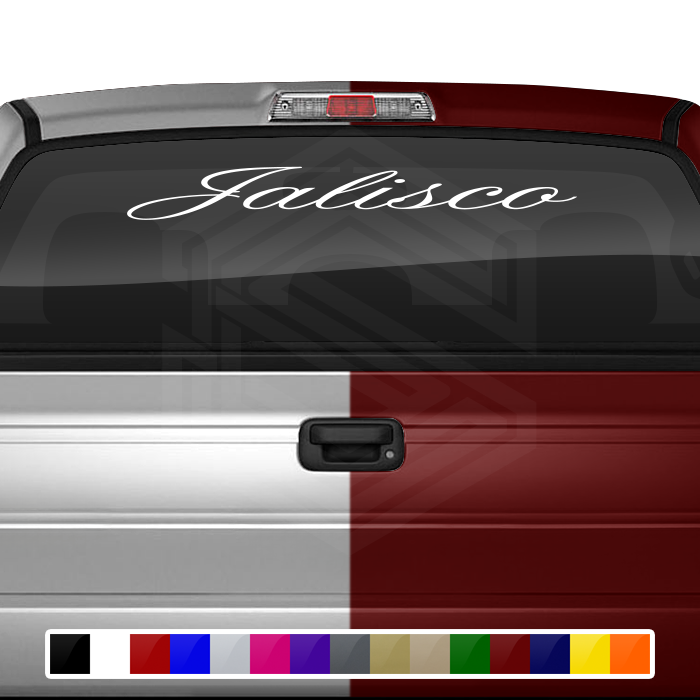 Calcomanía de vinilo para parabrisas y ventana de JALISCO JAL México, texto en alto, 36" x 4.25" +